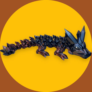 Bicolour Red & Black Baby Crystal Dragon