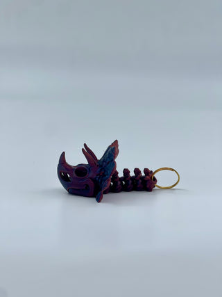 Bicolour Black Triceratops Fidget Keyring