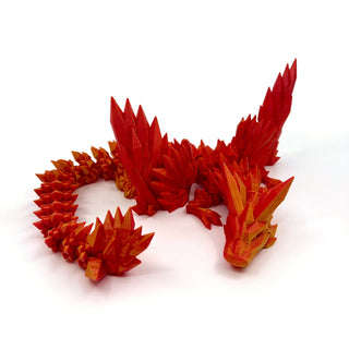 Bicolour Red & Gold Crystal Winged Dragon