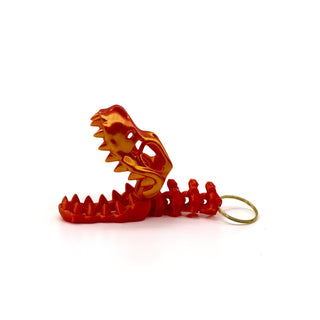 Silk Red gold T-Rex Fidget Keyring