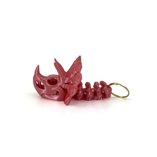 Silk Pink Triceratops Fidget Keyring