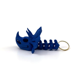 Matte Blue  Triceratops Fidget Keyring