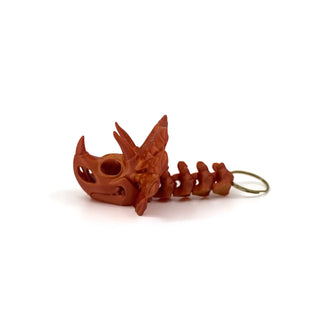 Bicolour Red Gold Triceratops Fidget Keyring