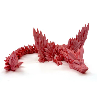 Silk Pink Crystal Winged Dragon