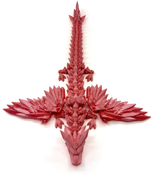 Silk Pink Crystal Winged Dragon