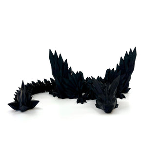 Matte Black Crystal Winged Dragon