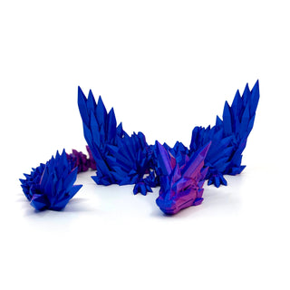 Bicolor Blue Purple Crystal Winged Dragon