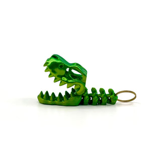 Bicolour Green Yellow T-Rex Fidget Keyring