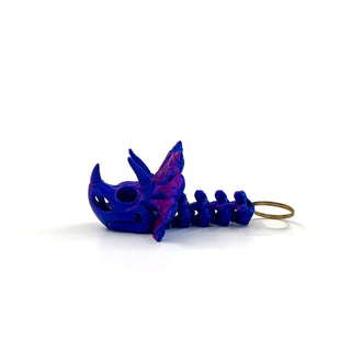 Bicolour Blue and Purple Triceratops Fidget Keyring