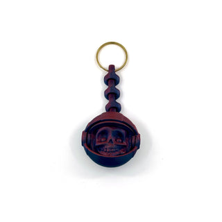 Bicolour Red & Black Astronaut Head Fidget Keyring