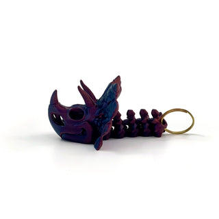 Bicolour Red & Black Triceratops Fidget Keyring